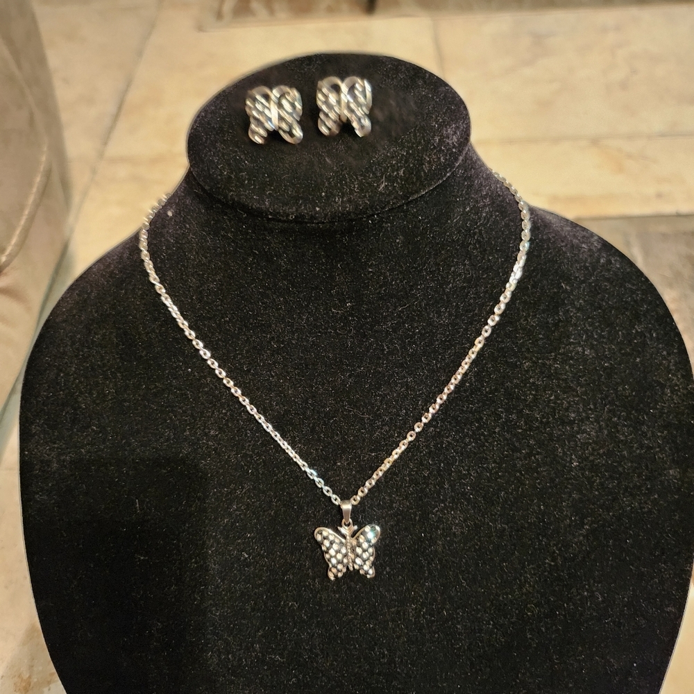 Ed Force butterfly earrings and necklace - Picture 5 of 7
